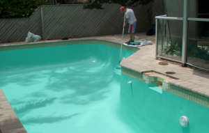 cap 3 - this pool is being Epoxy Resin coated with Aqua Mist