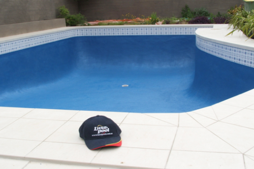 cap 5 - old pebble line pool brought back to life with Epoxy Resin coating and new deck paving