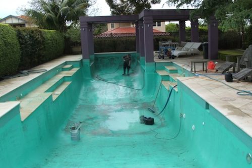 3 - pool renovation. pool painting