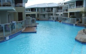 7d commercial pool - Quest apartments, Cronulla, NSW - rooftop pool painting using Luxapool (Pacific Blue)